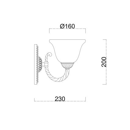 Brilagi - Applique CLASSIC 1xE27/60W/230V ottone