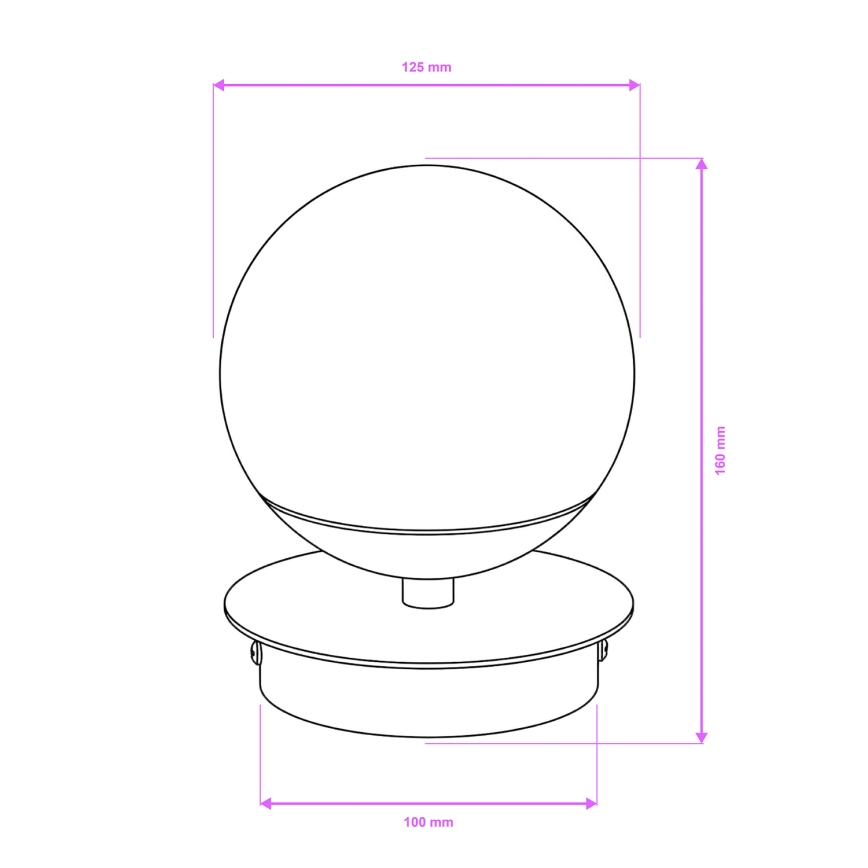 Brilagi - Applique da bagno LED BALL LED/6W/230V 3000/4000/6500K IP44 nero