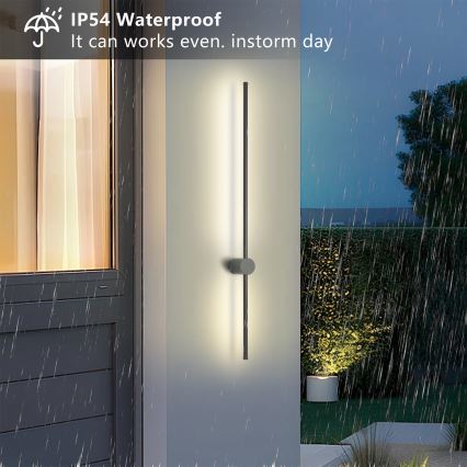 Brilagi - Applique da esterno LED AURA, 20W, 230V, 3000K, IP54, 97 cm, antracite, CRI 90