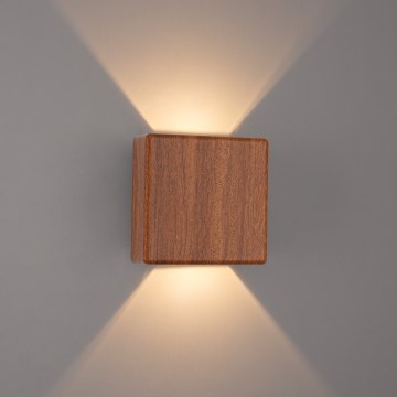 Brilagi - Applique da esterno a LED DOUBLERAY LED/6W/230V finitura effetto legno IP54