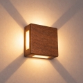 Brilagi - Applique da esterno a LED QUADRAY, 6W/230V, finitura effetto legno, IP54