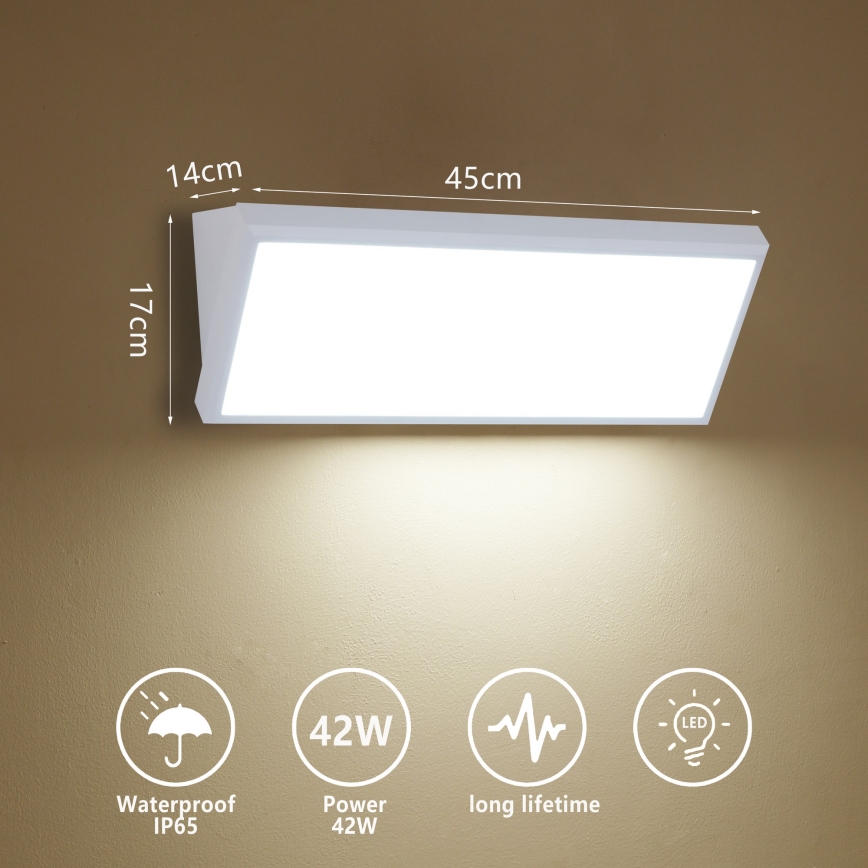 Brilagi - Applique da esterno LED TRIANGLE/42W/230V 45 cm bianca IP65