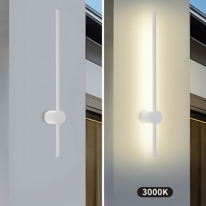 Brilagi - Lampada da parete per esterni AURA LED, 12W, 230V, 3000K, IP54, 65 cm, bianca, CRI 90