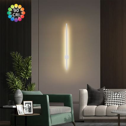 Brilagi - Lampada da parete per esterni AURA LED, 12W, 230V, 3000K, IP54, 65 cm, bianca, CRI 90