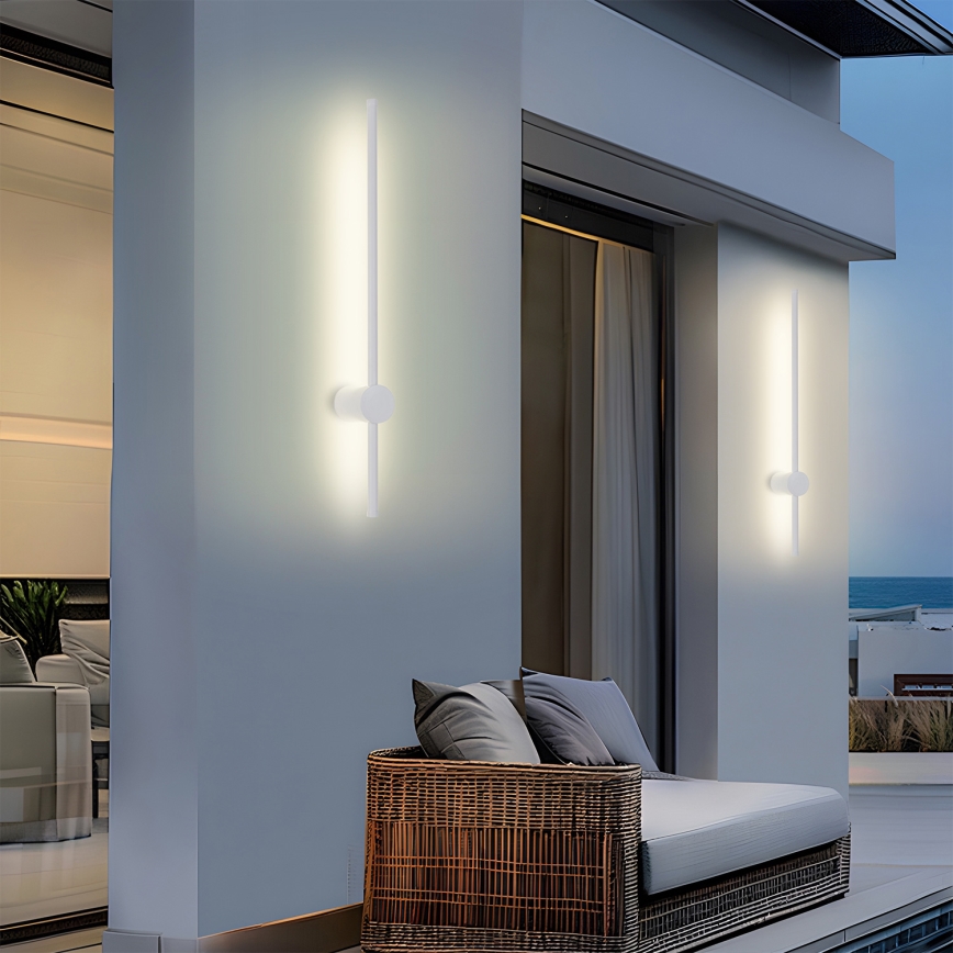 Brilagi - Lampada da parete per esterni AURA LED, 12W, 230V, 3000K, IP54, 65 cm, bianca, CRI 90