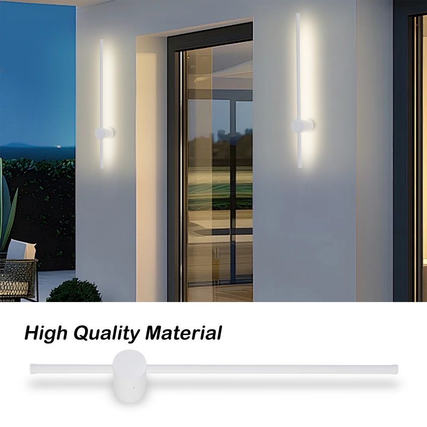 Brilagi - Lampada da parete per esterni AURA LED, 12W, 230V, 3000K, IP54, 65 cm, bianca, CRI 90