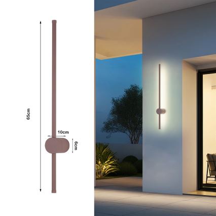 Brilagi - Applique LED da esterno AURA LED/12W/230V 3000K IP54 65 cm marrone CRI 90