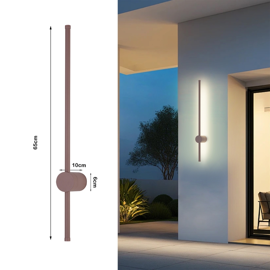 Brilagi - Applique LED da esterno AURA LED/12W/230V 3000K IP54 65 cm marrone CRI 90