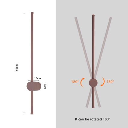 Brilagi - Applique LED da esterno AURA LED/12W/230V 3000K IP54 65 cm marrone CRI 90