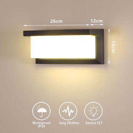 Brilagi - Applique da esterno BRICKY 1xE27/60W/230V antracite IP54