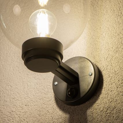BRILAGI - Lampada da parete per esterni con sensore di movimento HARBOR 1xE27/40W/230V IP33 antracite/trasparente