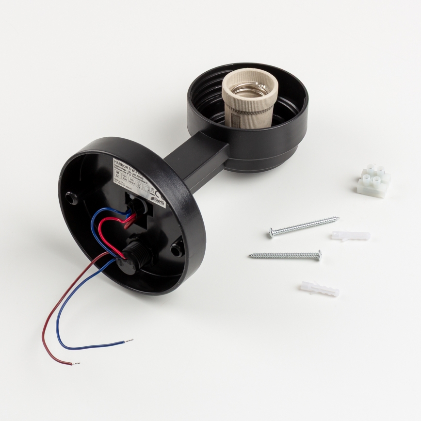 Brilagi - Applique da esterno con sensore di movimento HARBOR 1xE27/40W/230V IP33 nero/bianco
