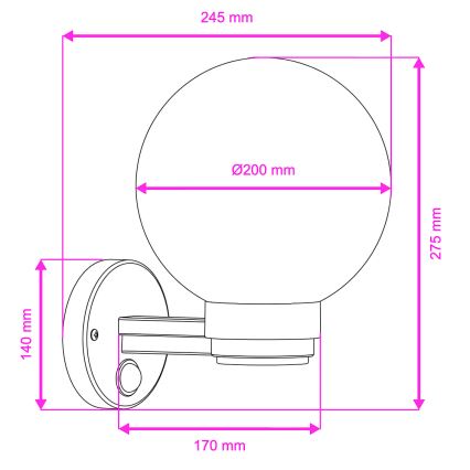 Brilagi - Applique da esterno con sensore di movimento HARBOR 1xE27/40W/230V IP33 nero/bianco