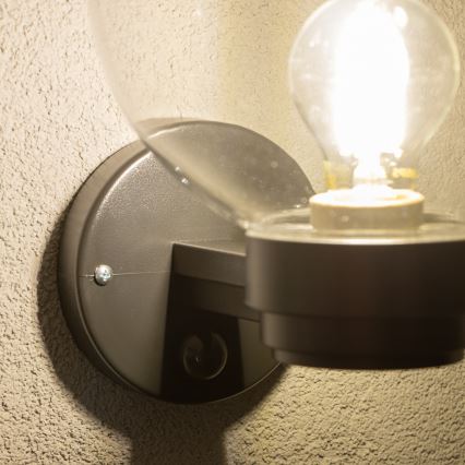 BRILAGI - Applique da esterno con sensore di movimento HARBOR 1xE27/40W/230V IP33 nero/trasparente