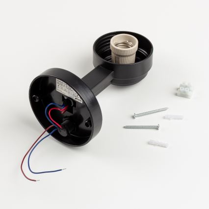 BRILAGI - Applique da esterno con sensore di movimento HARBOR 1xE27/40W/230V IP33 nero/trasparente