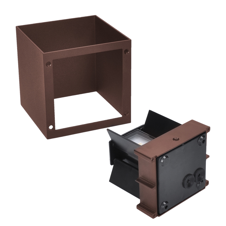 Brilagi - Applique da esterno CUBE LED/6W/230V marrone IP54