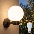 BRILAGI - Applique da esterno dimmerabile LED RGBW HARBOR 1xE27/12W/230V 2700-6500K IP33 nero/bianco