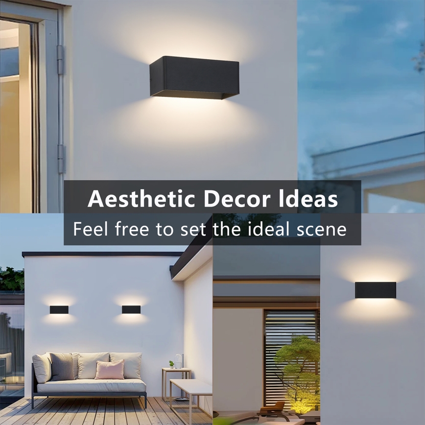 Brilagi - Applique da esterno DONNANI LED/7W/230V nero IP44