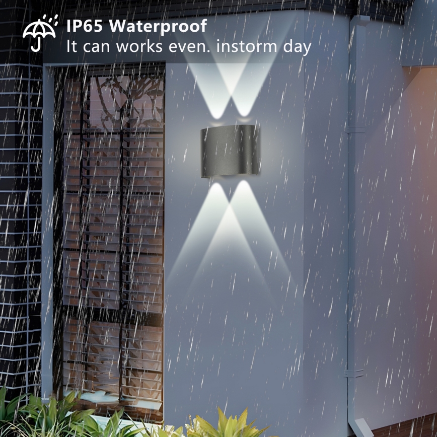 Brilagi - Applique da esterno FLAREBOX LED/4W/230V antracite IP65