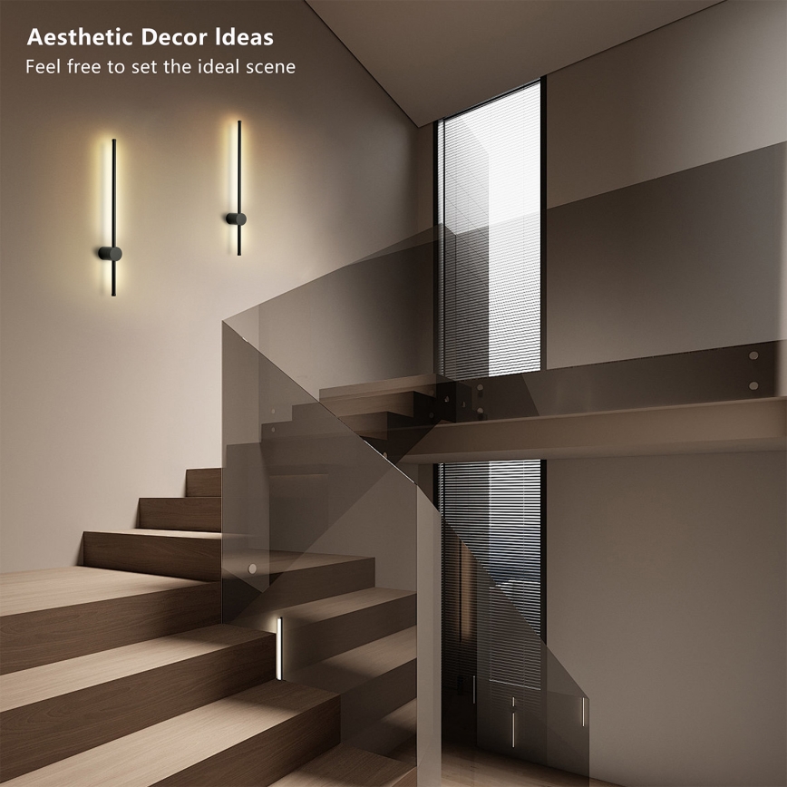 Brilagi - Applique da parete LED per esterni AURA LED/12W/230V 3000K IP54 65 cm nera
