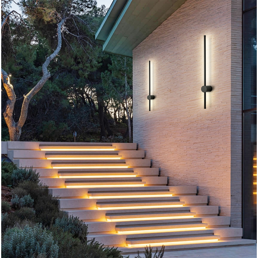 Brilagi - Applique da parete LED per esterni AURA LED/12W/230V 3000K IP54 65 cm nera