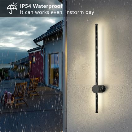 Brilagi - Applique da parete LED per esterni AURA LED/12W/230V 3000K IP54 65 cm nera