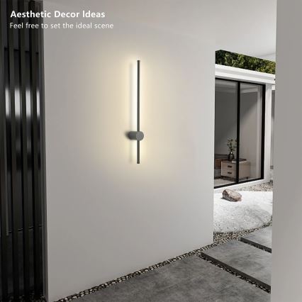 Brilagi - LED Lampada da parete per esterni AURA LED/12W/230V 4000K IP54 65 cm antracite