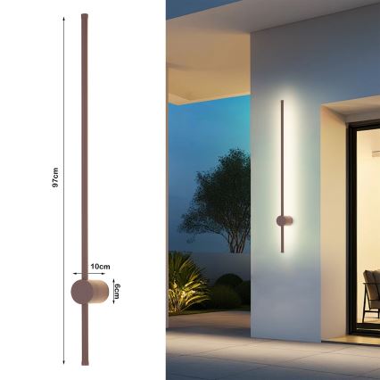 Brilagi - Applique da esterno LED AURA LED/20W/230V 3000K IP54 97 cm marrone CRI 90