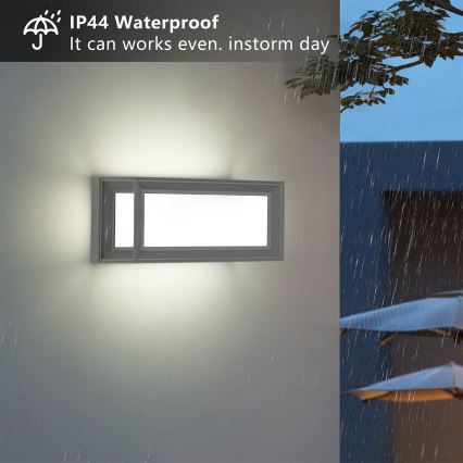 Brilagi - Applique LED da esterno con sensore PARKER LED/12W/230V grigio IP44