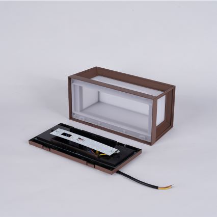 Brilagi - Applique da esterno a LED con sensore PARKER LED/12W/230V marrone IP44
