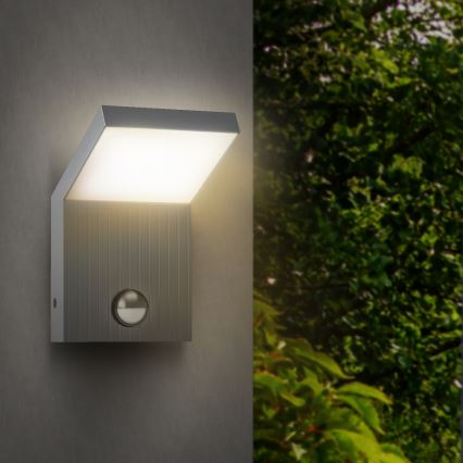 Brilagi - Applique da esterno con sensore RIANO LED/8W/230V argento IP65
