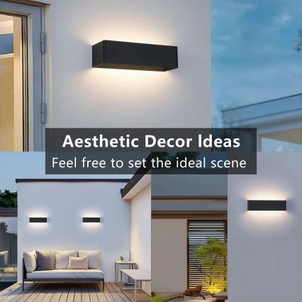 Brilagi - Applique da esterno LED DONNANI LED/12W/230V nero IP44