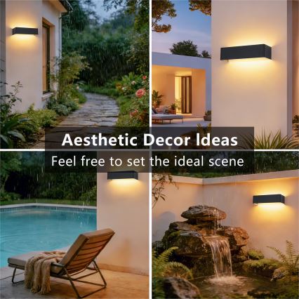 Brilagi - Applique da esterno LED DONNANI LED/12W/230V nero IP44