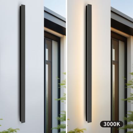 Brilagi - Lampada LED da parete per esterni LINEAR, 32W, 230V, 3000K, IP65, 140 cm, nero, CRI 90