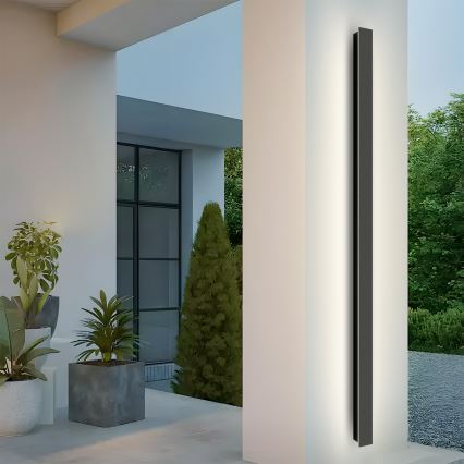 Brilagi - Lampada LED da parete per esterni LINEAR, 32W, 230V, 3000K, IP65, 140 cm, nero, CRI 90