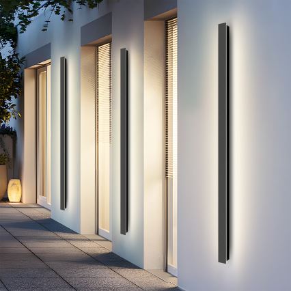 Brilagi - Lampada LED da parete per esterni LINEAR, 32W, 230V, 3000K, IP65, 140 cm, nero, CRI 90