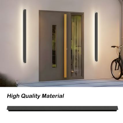 Brilagi - Lampada LED da parete per esterni LINEAR, 32W, 230V, 3000K, IP65, 140 cm, nero, CRI 90