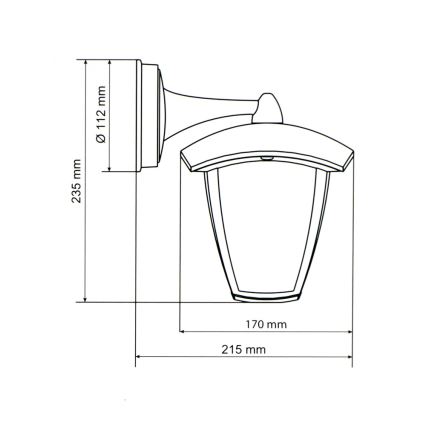 Brilagi - Applique da esterno LED LUNA 1xE27/60W/230V IP44