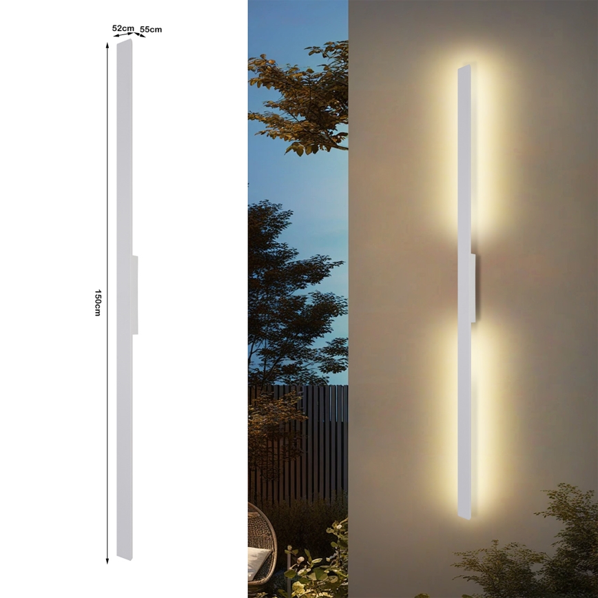 Brilagi - Applique da esterno LED LUNA LED/30W/230V 3000K IP65 150 cm bianco CRI 90