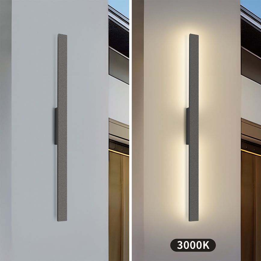 Brilagi - Lampada da parete LED per esterni LUNA LED/24W/230V 3000K IP65 100 cm antracite CRI 90