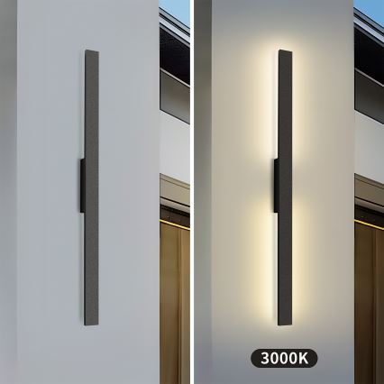 Brilagi - Applique da esterno LED LUNA LED/24W/230V 3000K IP65 100 cm nero CRI 90