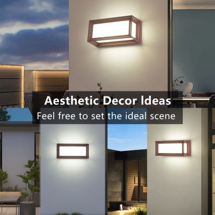 Brilagi - Applique LED da esterno PARKER LED/12W/230V 3000/4500/6000K marrone IP44