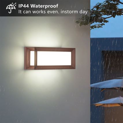 Brilagi - Applique LED da esterno PARKER LED/12W/230V 3000/4500/6000K marrone IP44