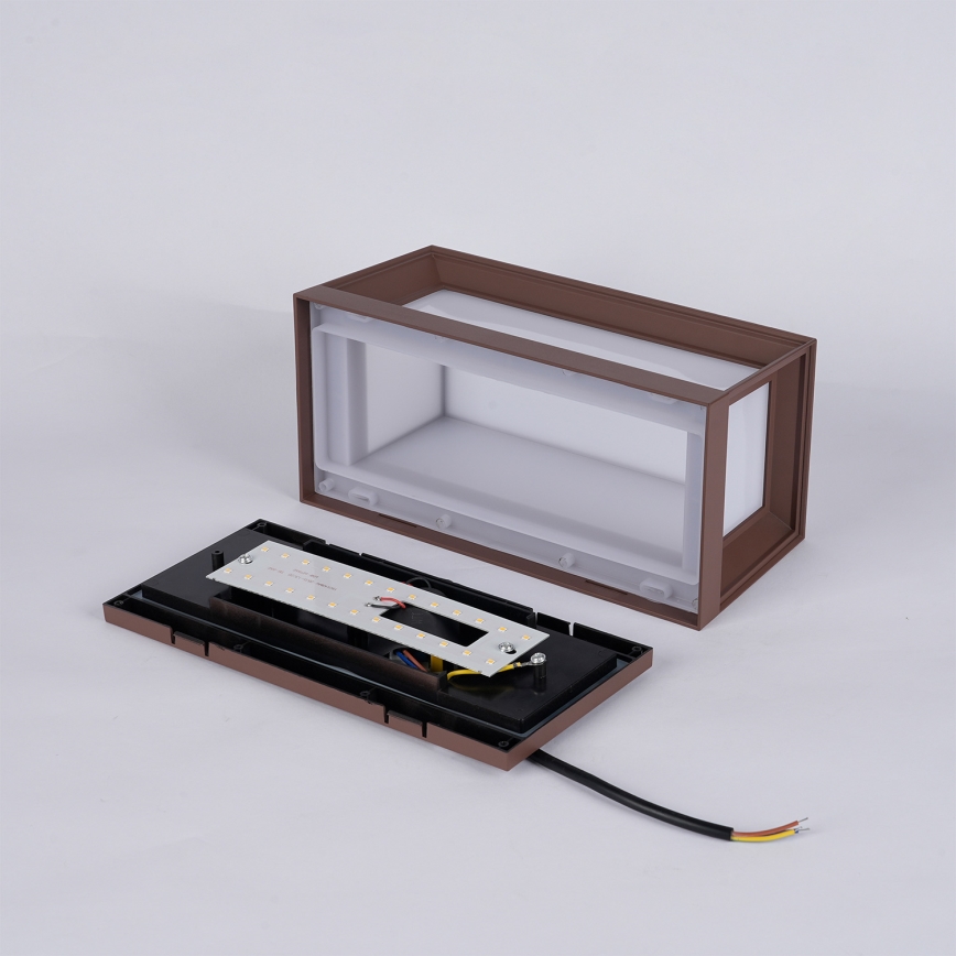 Brilagi - Applique LED da esterno PARKER LED/12W/230V 3000/4500/6000K marrone IP44