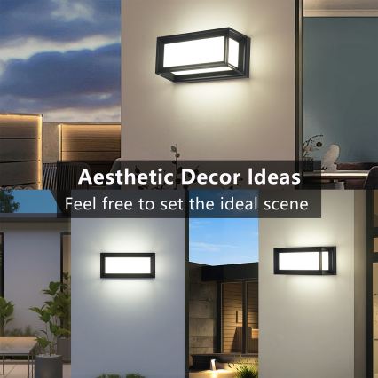 Brilagi - Applique da esterno LED PARKER LED/12W/230V nera IP44