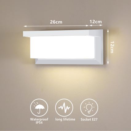 Brilagi - LED RGBW applique da esterno dimmerabile BRICKY 1xE27/15W/230V 2700-6500K IP54 bianco