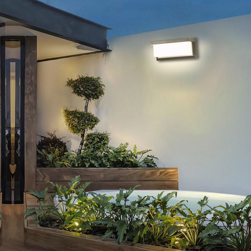 Brilagi - Applique da esterno LED RGBW dimmerabile BRICKY 1xE27/15W/230V 2700-6500K IP54 grigio