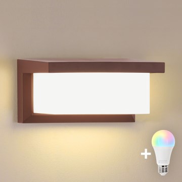 Brilagi - Applique da esterno LED RGBW dimmerabile BRICKY 1xE27/9W/230V 2700-6500K IP54 marrone