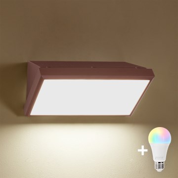 Brilagi - Applique da esterno LED RGBW dimmerabile TRIANGLE 1xE27/9W/230V 2700-6500K IP65 marrone