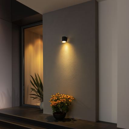 Brilagi - Applique da esterno LED RGBW dimmerabile MATERA 1xGU10/4,8W/230V 3000K IP54 nero + telecomando